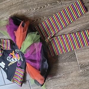 Emily Rose Striped Unicorn Cat Kids Costume with Tutu